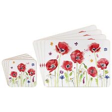 Poppy Placemat Coaster Set - 4