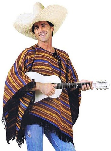 Mexican poncho adult fancy - mexican,