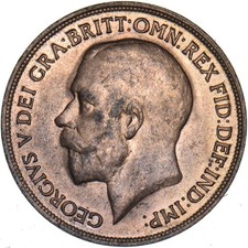 1917 Penny - George V British Bronze Coin - Superb