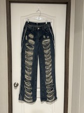 Rise Extreme Ripped Denim Wide