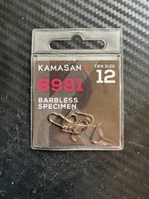 KAMASAN B981 SPECIMEN BARBLESS EYED HOOKS. ALL SIZES FREE P&P RRP £1.95