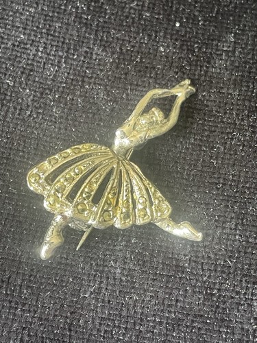 Marcasite ballerina brooch - marcasite, ￼