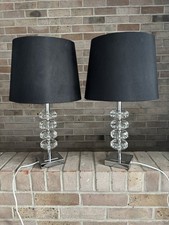 Pair Crystal Table Lamps
