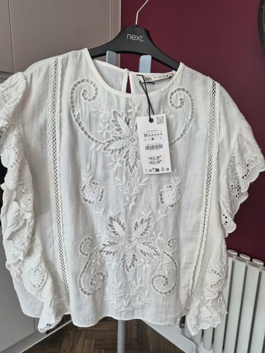 Zara embroidered cotton - embroidered, top