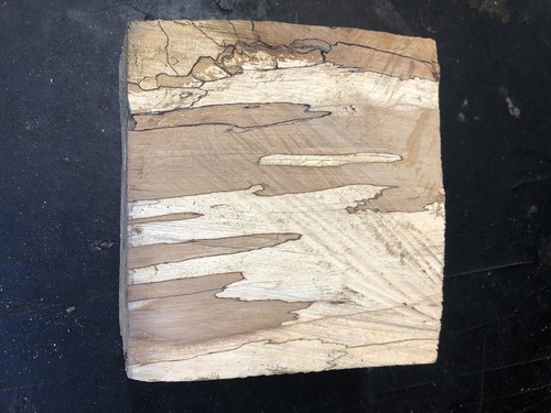 Seasoned spalted beech block - seasoned,