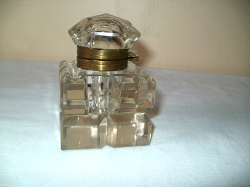 Antique cut glass inkwell - antique,