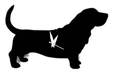 Basset Hound Dog Wall Clock In Black