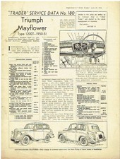TRIUMPH MAYFLOWER SALOON 1950-51 MOTOR TRADER TECHNICAL DATA & SERVICE BULLETIN