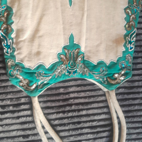 White turquoise shoulder - white,