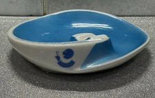 Vintage Bommerlunder Aquavit Ashtray Altenkunstadt Bavaria Blue/White Unusual!