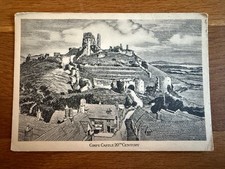 Vintage Postcard UK ?? Corfe Castle 20th Century Drawing Dorset 1948