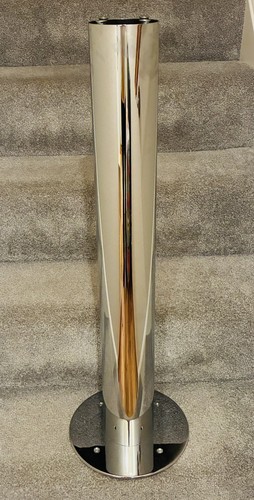 Polished metal table pedestal - table,
