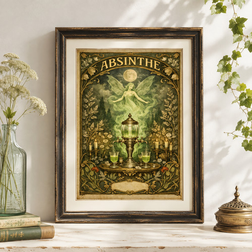 Vintage absinthe fairy art - absinthe,