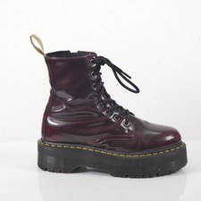 Dr Martens Boots Platform Jadon Arcadia Cherry Red Leather Polishe UK 5