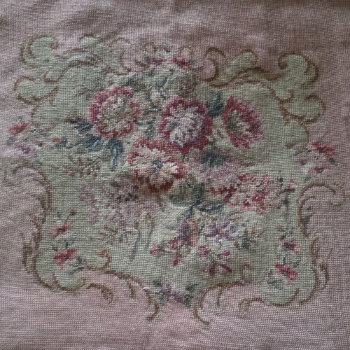 Antique floral needlepoint - antique,