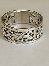 Vintage Silver Rennie Mackintosh Style Filigree Ring Size O
