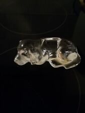 w german lead crystal sleeping dog ornament clear princess house cute animal