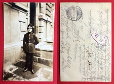 Military Photo Postcard Saxony Dresden 1st WW 1915 Hunter Gunner Soldier Chako (13309
