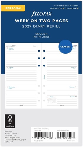 Filofax personal 2027 - filofax, week