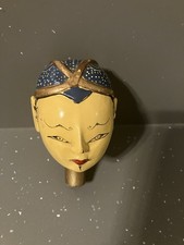 Vintage Indonesian Wayang Golek puppet, Wooden Hand Puppet Head, Hand Made