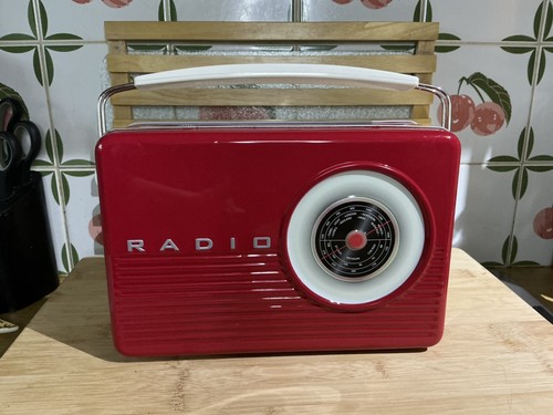 Red retro radio tin - retro, with