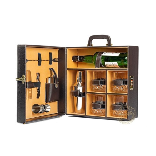 Leather portable bar set - bar,