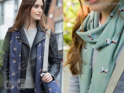 Beagle dog print scarf 100 - dog, 100%