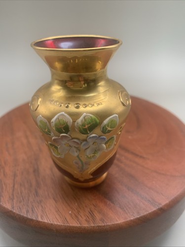 Bohemian czech red glass - bohemian, vase