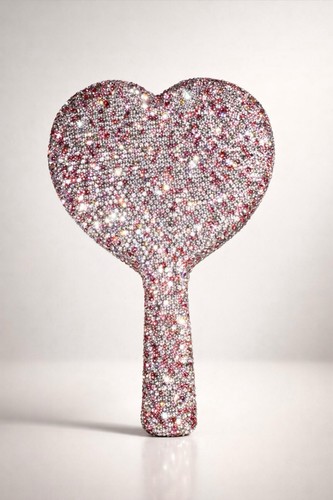 Rhinestone handheld mirror - rhinestone,