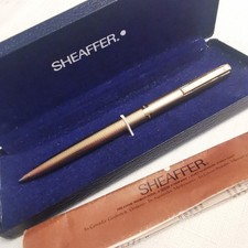 Sheaffer Imperial Gold Plated Lined Ballpoint Pen, Blue Ink With Case