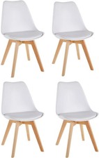 Elegant Set of 4 White Dining