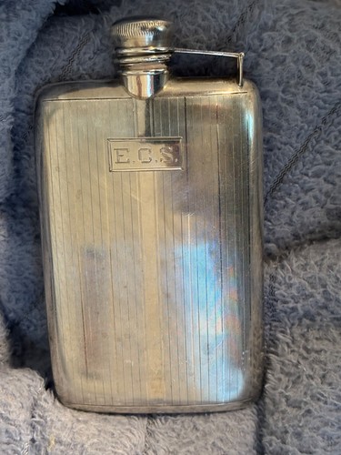Sterling silver mid size flask - sterling,