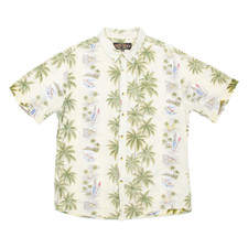 RUSTIC SOULS Palm Tree Mens Hawaiian Shirt Green Crazy Pattern XL