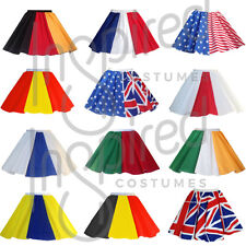 Ladies Flag skirt 17" length Circle Olympics WORLD CUP Eurovision FLAG DAY