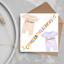 Personalised Twin New Baby