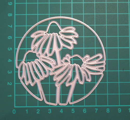 Round daisy flower metal - round,