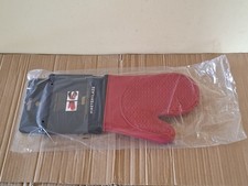 MasterClass Silicone Heat Resistant Double Oven Glove Red/Black Water Proof New