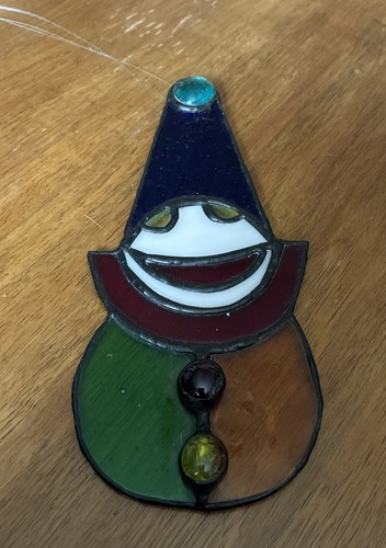 Vintage coloured glass clown - vintage,