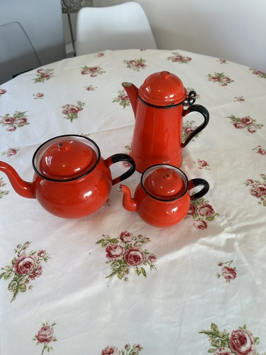 Vintage red polish enamelware - vintage,