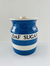 T G Green Cornishware Blue Lump Sugar Jar with Lid