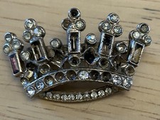 Vintage Antique Crown Brooch Pin Badge