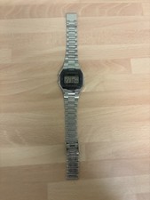 Casio A163W Digital Watch Vintage Alarm, Chronograph, Stainless Steel