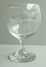 Vintage Mackeson Stout Stemmed Pedestal Beer Ale Glass Man Cave Home Bar