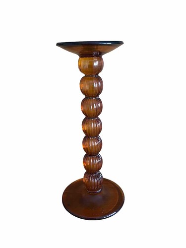 Vintage amber glass blown - vintage,