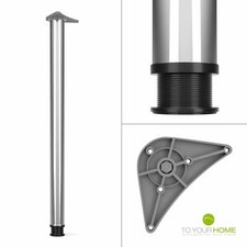 2x 1100mm Chrome Adjustable Kitchen Worktop Unit Breakfast Bar Table Leg Support