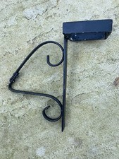 Vintage Wrought Iron Hanging Basket Holder To Go Over Fence Post 1960's
