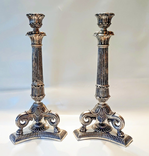 Pair antique silver - pair,