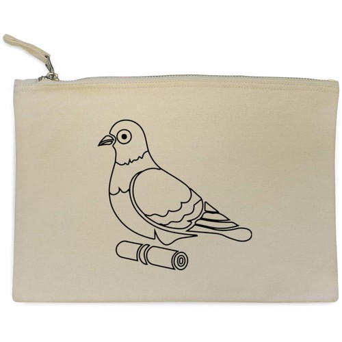 Carrier pigeon canvas clutch - pigeon',