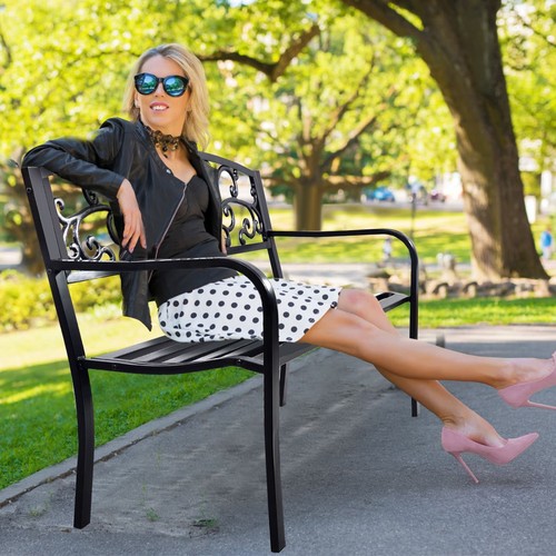 Patio park bench metal garden - bench,