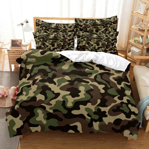 Camouflage leopard bedding set - bedding,